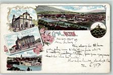 Olten 1899 Kirche Neues Postgebäude Altstadt Säli Lithographie