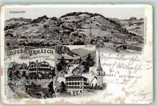Urnäsch Gast-Bad & Kuranstalt Sonnenhügel Rossfall Kirche Lithographie