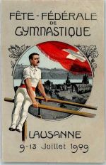 Lausanne 1909 Fete Gymnastique sign. e. Müller AK