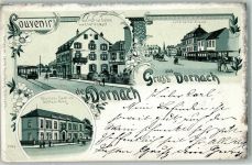 Dornach 1901 Gasthaus zur Sonne, Eisenbahn AK
