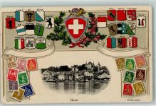 Nyon 1911 Wappen Briefmarken Lithographie
