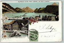 Alpnachstad 1906 Hotel Pension Pilate Müller-Britschgy Dampfer Edelweiss