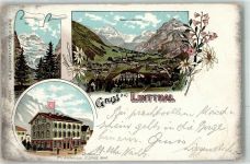 Linthal 1901 Tödi Gasthaus Zu den drei Eidgenossen M. Steiner