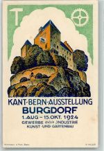 Burgdorf sign Haller H. Kantl. bernische Ausstellung 1924 Gewerbe Industrie Kunst und Gartenbau