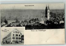 Andelfingen 1907 Haus Meisterhans & Cie Zum Lindenthal Kirche
