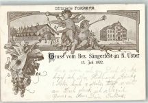 Niederuster Bez. Sängerfest Juli 1902 Engel Off. Postkarte