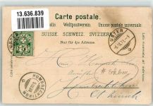 Uster 1900 Neues Bank- und Postgebäude Verlag Künzli Nr 2138 Lithographie Eckbug