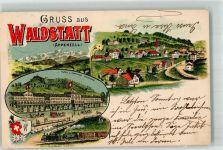 Waldstatt 1899 Hotel Hirschen Eisenbahn Dampflok