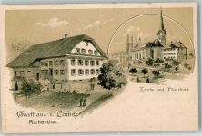 Richenthal 1902 Gasthaus Lamm Kirche Pfarrhaus