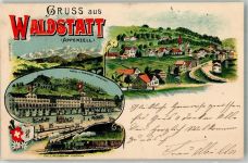Waldstatt 1899 Hotel Hirschen Eisenbahn Dampflok