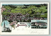 Adliswil 1901 Seidenfabrik Lithographie