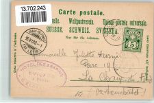 Leubringen 1900 Lithographie Biel Hotel 3 Tannen Hüttenstempel