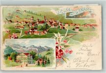 Urnäsch 1899 Rossfall Lithographie