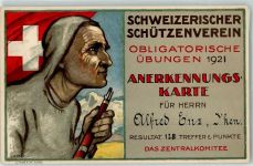 1921 Anerkennungskarte Obligatorische Übungen sign. Boeckel