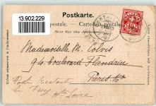 Estavayer-le-Lac 1903 A Travers le vieux Stavyer Spinnrad Katze Ort lt. Stempel