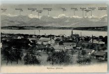 Pfäffikon ZH 1909 die Alpen Muttribegr Böser Faulen Bifertenstock Tödi Clariden