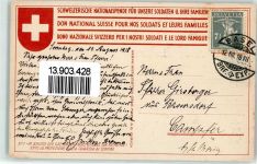 1918 Schweizerische Nationalspende für unsere Soldaten u. ihre Familien sign. Moos Ort lt. Stempel