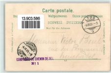 Lyss 1901 Soldat Uniform Tracht Wappen Ort lt. Stempel