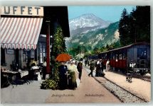 Brünig 1903 Bahnhof Gasthaus Bahnhofbuffet Eisenbahn