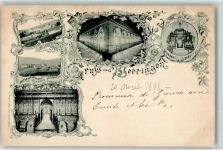 Wettingen 1898 Kreuzgang Seminar des Klosters Chorstühle Orgel