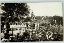 Wohlen AG 1920 Aargauisches Kantonales Turnfest Musikcorps Tuba Trompete Klarinette Fahnen