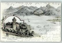 Bouveret 1901 Chalet de la Foret Schiff Segelboot La Perle du Leman