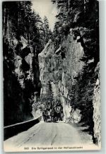 Splügen die Splügenpost in der Rofnaschlucht Postkutsche