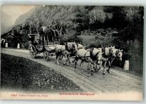 Grimsel 1908 Schweizerische Gebirgspost Postkutsche Ort lt. Stempel