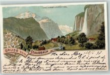 Lauterbrunnen 1897 Lauterbrunnenthal Staubbachfall Eisenbahn
