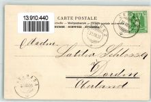 Zernez 1909 Hotel u. Pension Ofenberg Ort lt. Stempel Gewehr Schneeschuhe Rucksack Pickel Gams