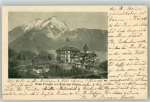 Fürigen 1913 Hotel Fürigen mit Blick auf Pilatus