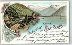 Chillon Lac du Leman Eisenbahn Dampflok