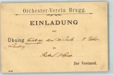 Brugg AG 1900 Orchester-Verein Brugg Einladung Übung im Roten Haus