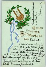 Thalwil 1903 Sängerfest Harfe Ort handschriftlich