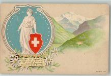 1899 Heil Dir Helvetia Litho Edelweiß
