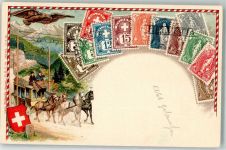 Briefmarkenabbildungen Postkutsche Carte Philatelie depose DRGM Nr 222744 Nr 39
