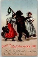 Bär vermenschlicht Eisg. Schützenfest 1910 Tracht