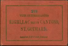 St Gotthard Rigi, Vierwaldstädtersee Leporello mit 28 AK in Original Mappe, um 1890; überwiegend gute Erhaltung