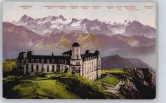 6410 Rigi Kulm Gebrauchsspuren Panorama Alpen