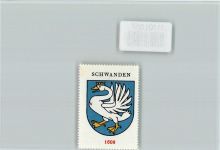 Schwanden GL Schwan Vignette Wappen Kaffee Hag ca 1920-1940