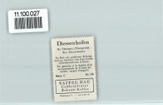 8253 Diessenhofen - Vignette Wappen Kaffee Hag ca 1920-1940