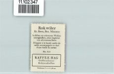 Reconvilier Vignette Wappen Kaffee Hag ca 1920-1940