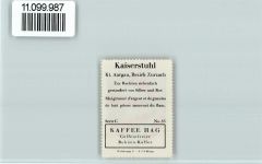 Kaiserstuhl AG Vignette Wappen Kaffee Hag ca 1920-1940