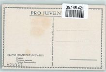 sign. Filippo Franzoni Tessiner Bauernmädchen Tracht AK Pro Juventute Schweiz Künstlerkarte