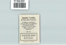 2882 St-Ursanne - Vignette Wappen Kaffee Hag ca 1920-1940