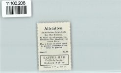 9450 Altstätten SG - Vignette Wappen Kaffee Hag ca 1920-1940