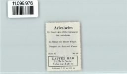 4144 Arlesheim - Vignette Wappen Kaffee Hag ca 1920-1940