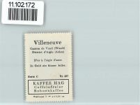 1844 Villeneuve VD - Vignette Wappen Kaffee Hag ca 1920-1940