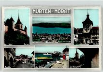 Murten Kirche Lac de Morat Marktplatz Stadttor