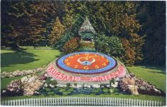 um 1910/20 - Interlaken, Schweiz, Kt. Bern, Blumenuhr, Uhr,Schild Bichsel AKU2